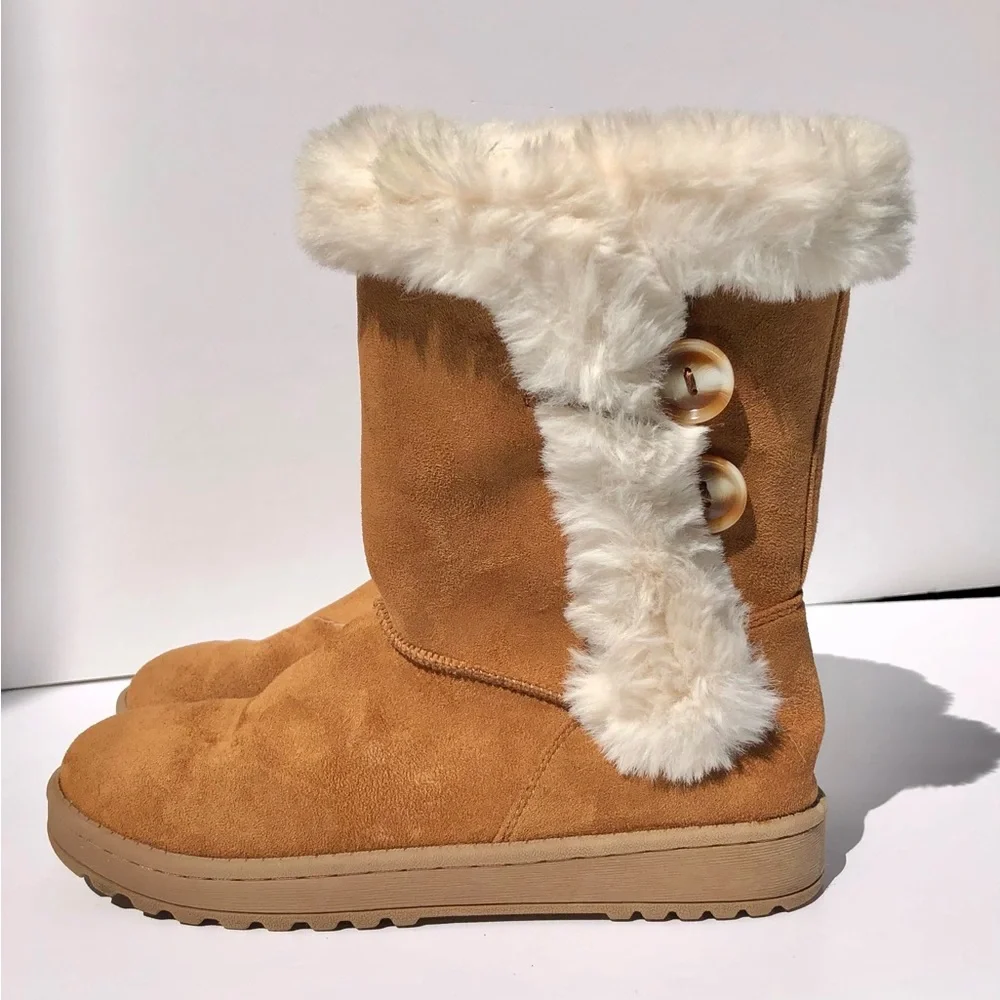 SO SOPHIA CHESTNUT GIRLS 5M WINTER BOOTS FAUX FUR